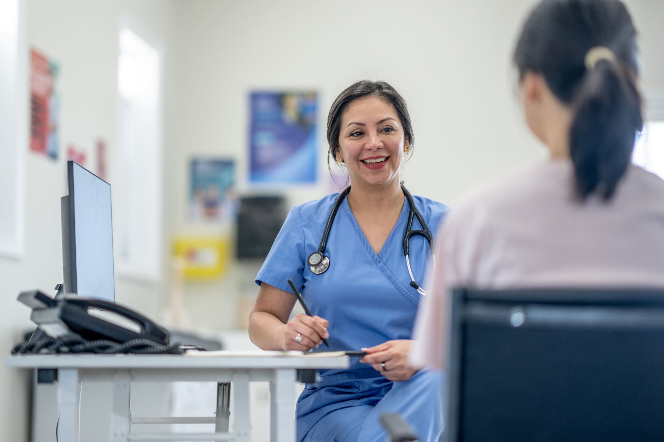 A picture of a nurse with a patient